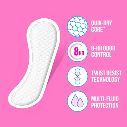 Carefree Panty Liners for Women, Regular, Wrapped, Unscented, 54 Count - view 3