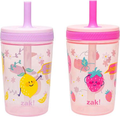 Zak Designs Kelso Toddler Cups 15 oz, 2-Pack, Sweet Berry and Lemon Zest
