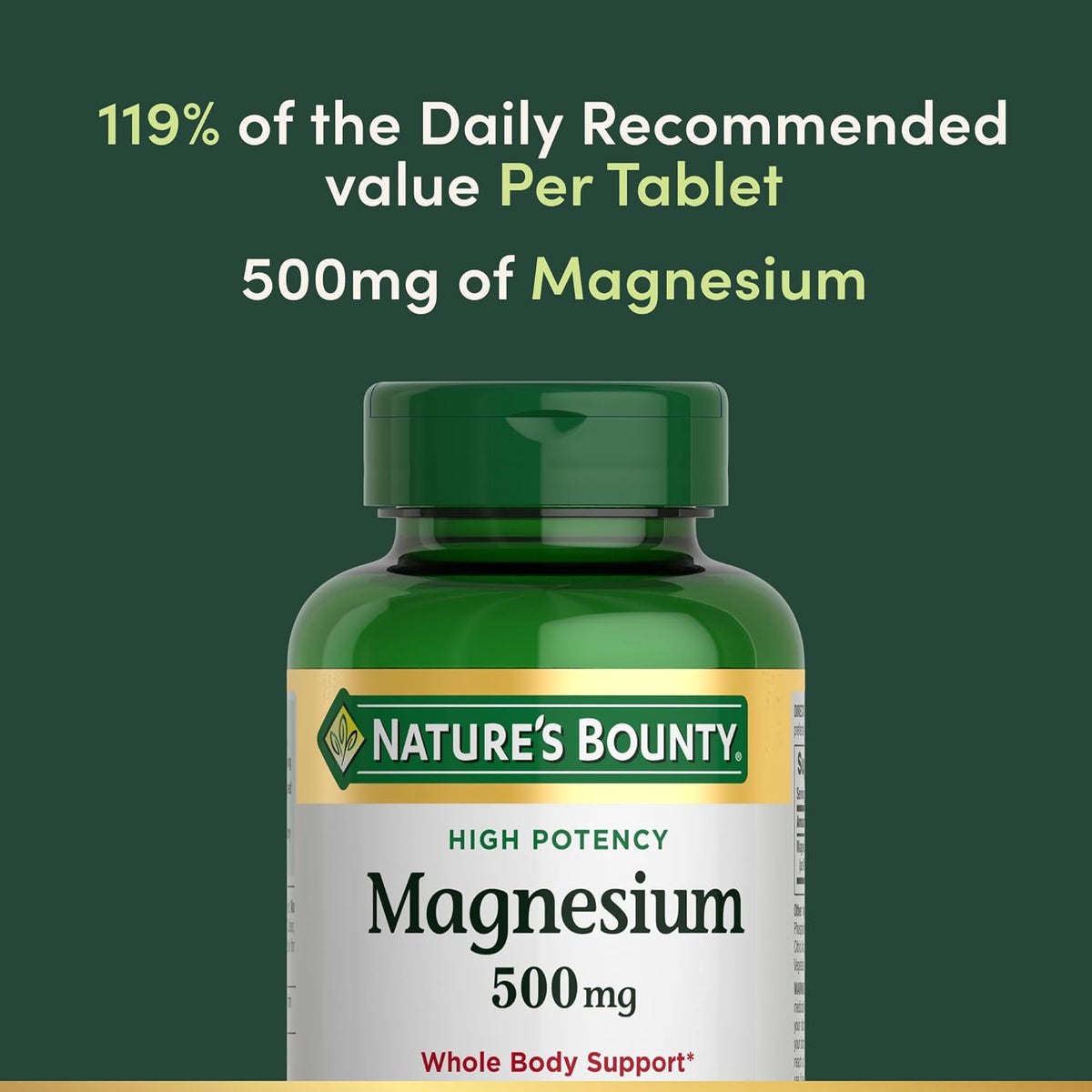 Nature's Bounty Magnesium 500 mg Tablets - view 3