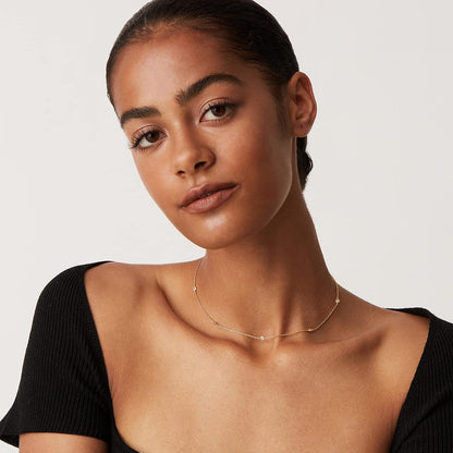 PAVOI 14K Yellow Gold Plated Cubic Zirconia Station Necklace - view 3