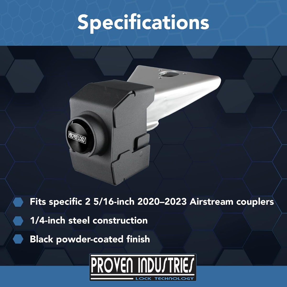 Proven Industries Model 2517-AS Trailer Coupler Lock, 2 5/16 Inch Airstream - view 4