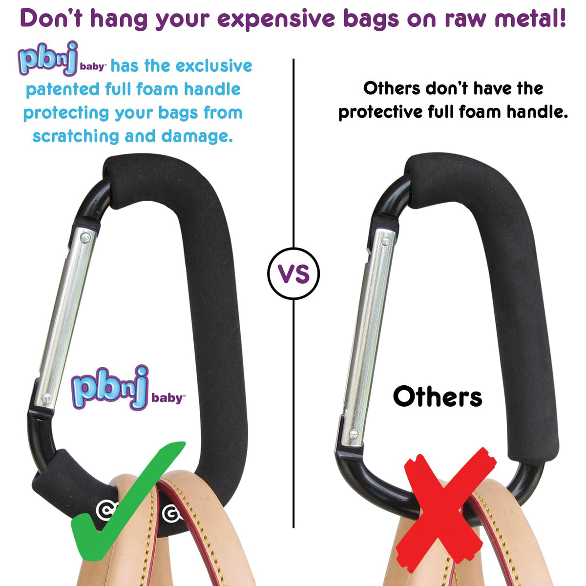 PBnJ Baby Pushchair Hooks, Large Carabiner Clip, Pack of 2 - view 3