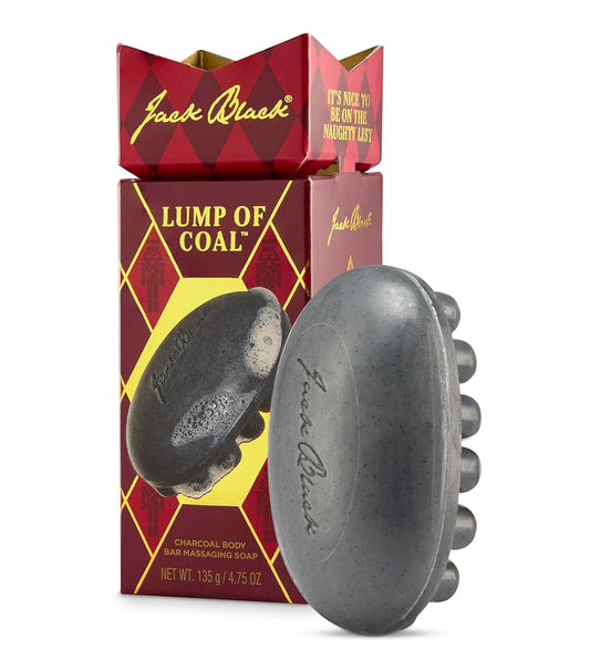 Jack Black Holiday Lump of Coal Charcoal Body Bar Massaging Soap Set