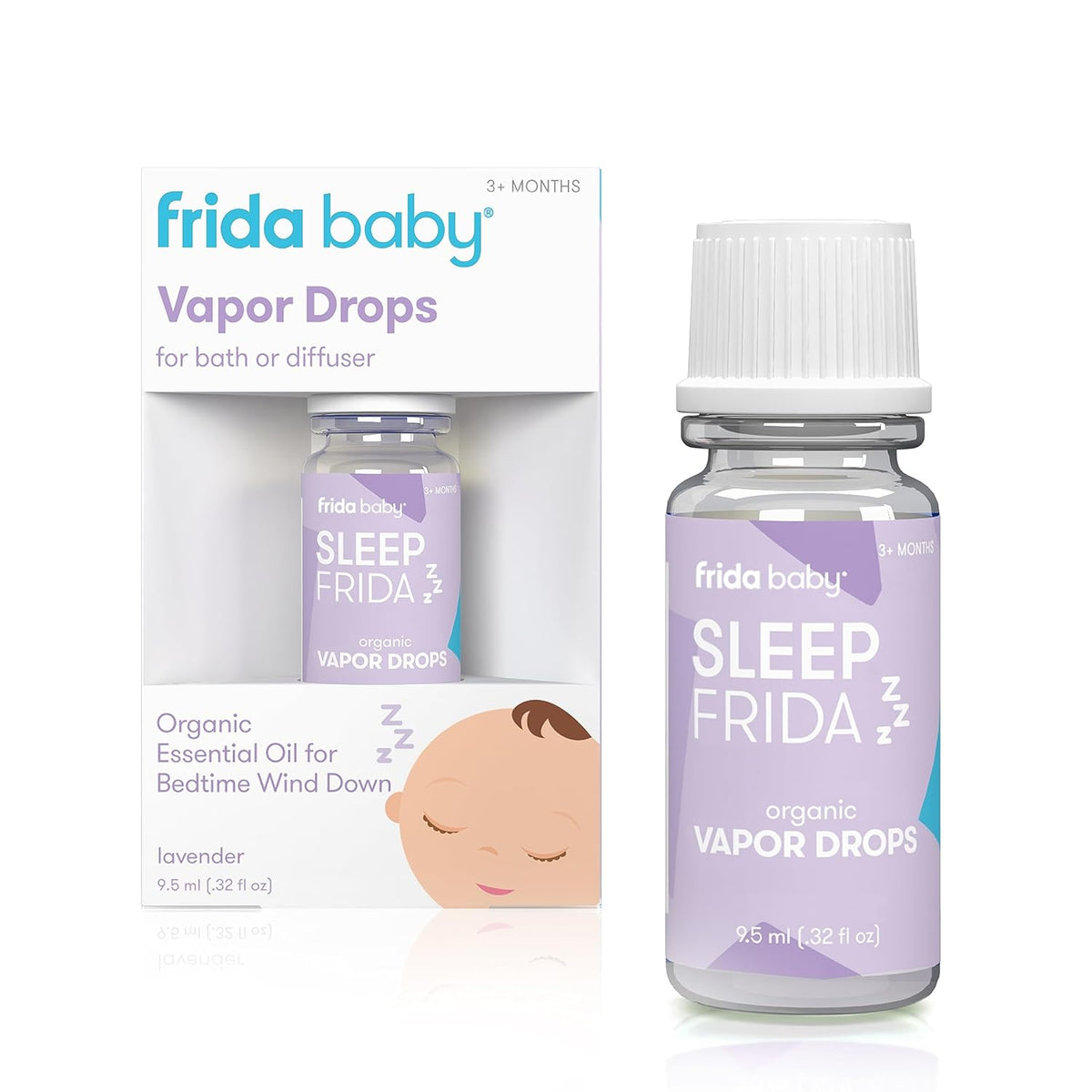 Frida Baby Natural Sleep Vapor Bath Drops, Lavender, 0.32 fl oz (9.5 ml)