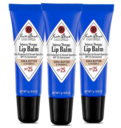 Jack Black Intense Therapy Lip Balm SPF 25, Shea Butter, 0.25 oz (7 g) x 3