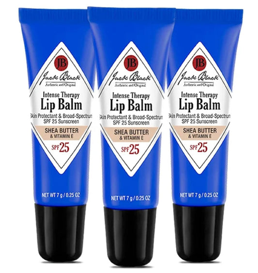 Jack Black Intense Therapy Lip Balm SPF 25, Shea Butter, 0.25 oz (7 g) x 3
