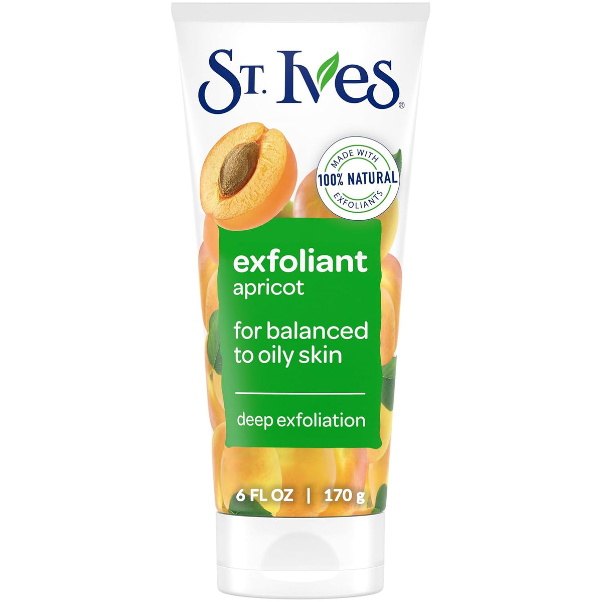 St. Ives Fresh Skin Apricot Face Scrub, Oil-Free Facial Exfoliator, 6 oz
