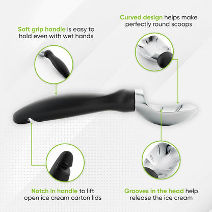 Spring Chef Heavy Duty Metal Ice Cream Scoop, Black - view 3