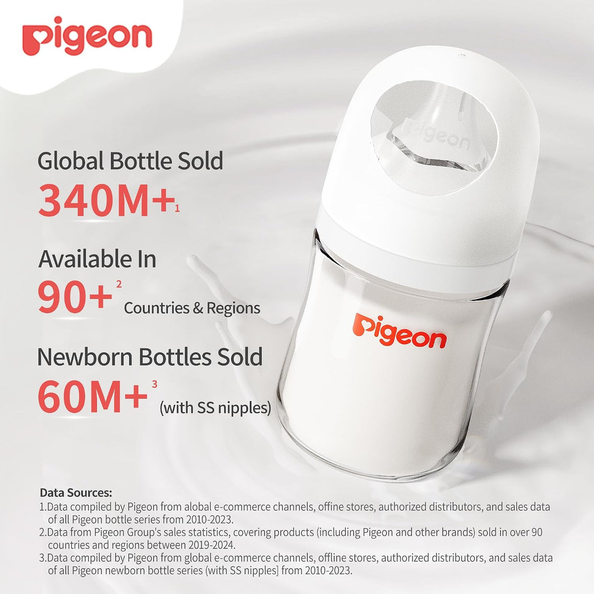 Pigeon Glass Baby Bottles, Wide Neck, 160 ml, Pack of 2 - view 2