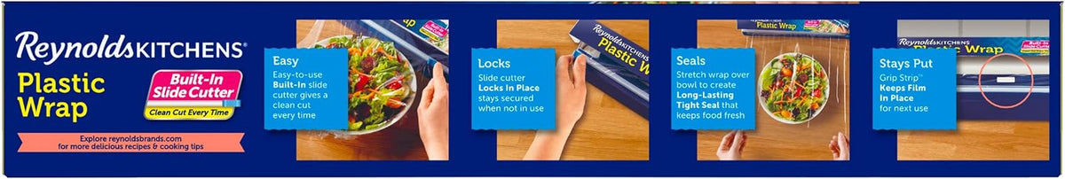 Reynolds Kitchens Quick Cut Plastic Wrap with Slide Cutter, 225 sq ft - view 4