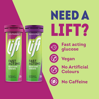 Lift Fast Acting Glucose Tablets, Mixed Berry, 6 Tubs of 10 - view 2