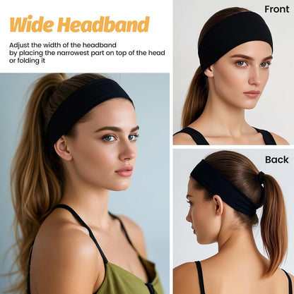 HSEM Wide Elastic Sports Headbands, 6 Pack - view 5