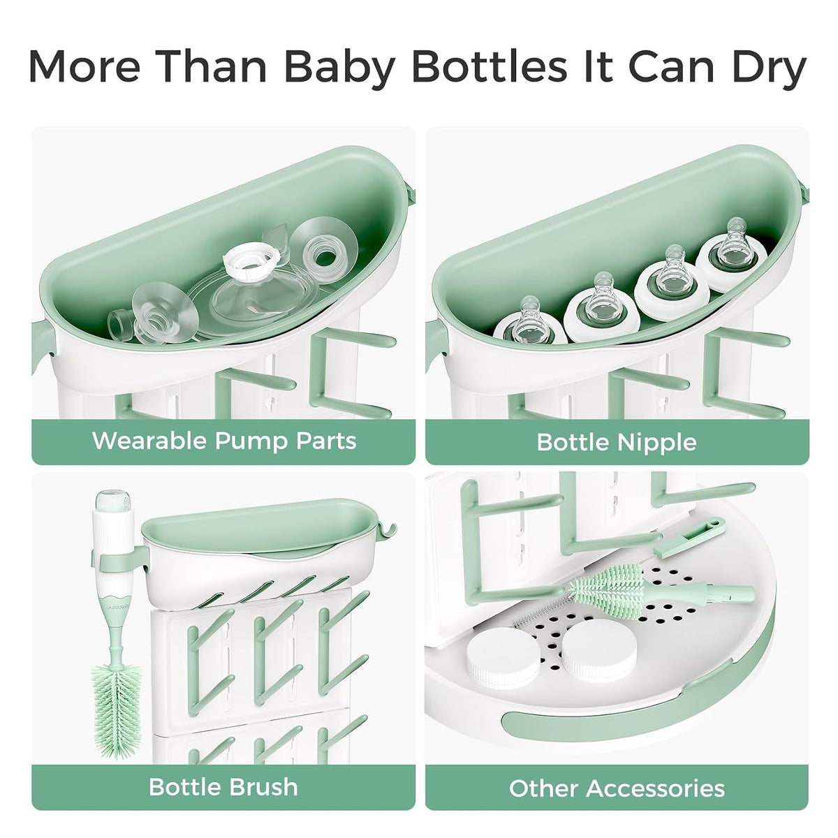 Momcozy Baby Bottle Drying Rack, Holds 18 Bottles - view 6