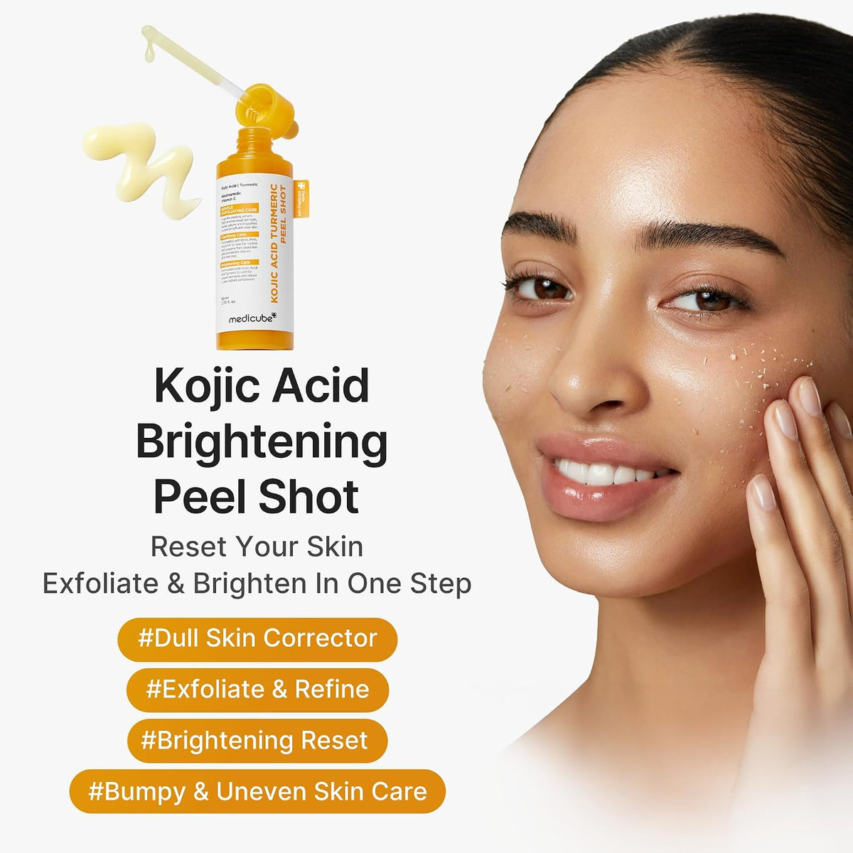medicube Kojic Acid Turmeric Body Peel Shot, Brightening Exfoliator — alternate product view