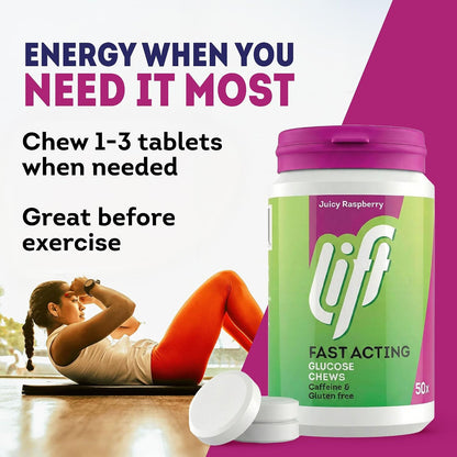 Lift Fast Acting Glucose Chewable Tablets Raspberry, 50 Count x 6 - view 4