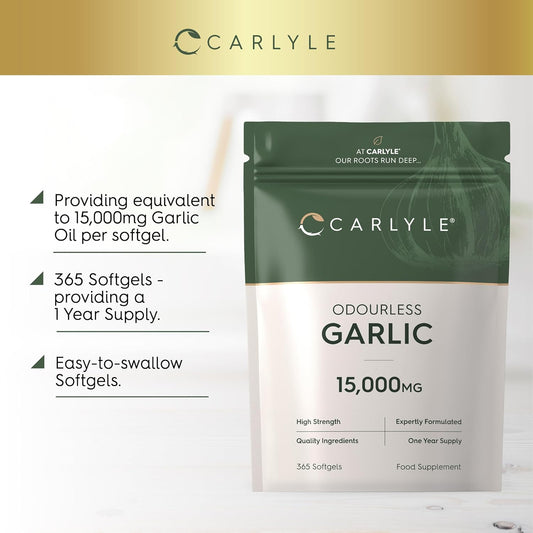 Carlyle Odourless Garlic Capsules 15,000mg - 365 Count - view 2
