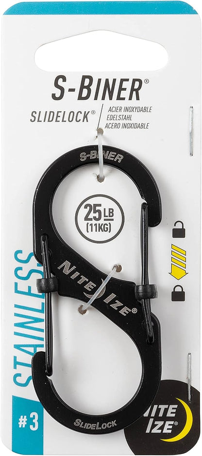 Nite Ize S-Biner SlideLock Dual Locking Carabiner, Size 3, Stainless Steel - view 2