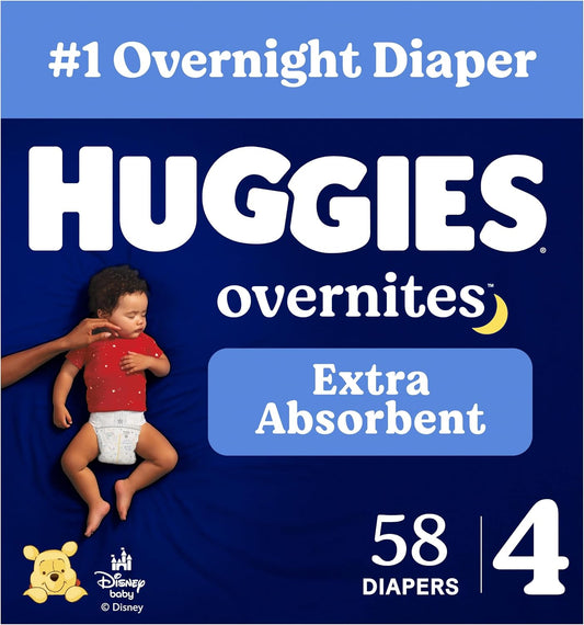 Huggies Overnites Nappies Size 4 (22-37 lbs), 58 Count