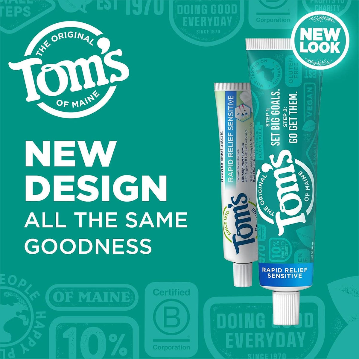 Tom's of Maine Rapid Relief Sensitive Natural Toothpaste, Fresh Mint, 3 Pack - view 2