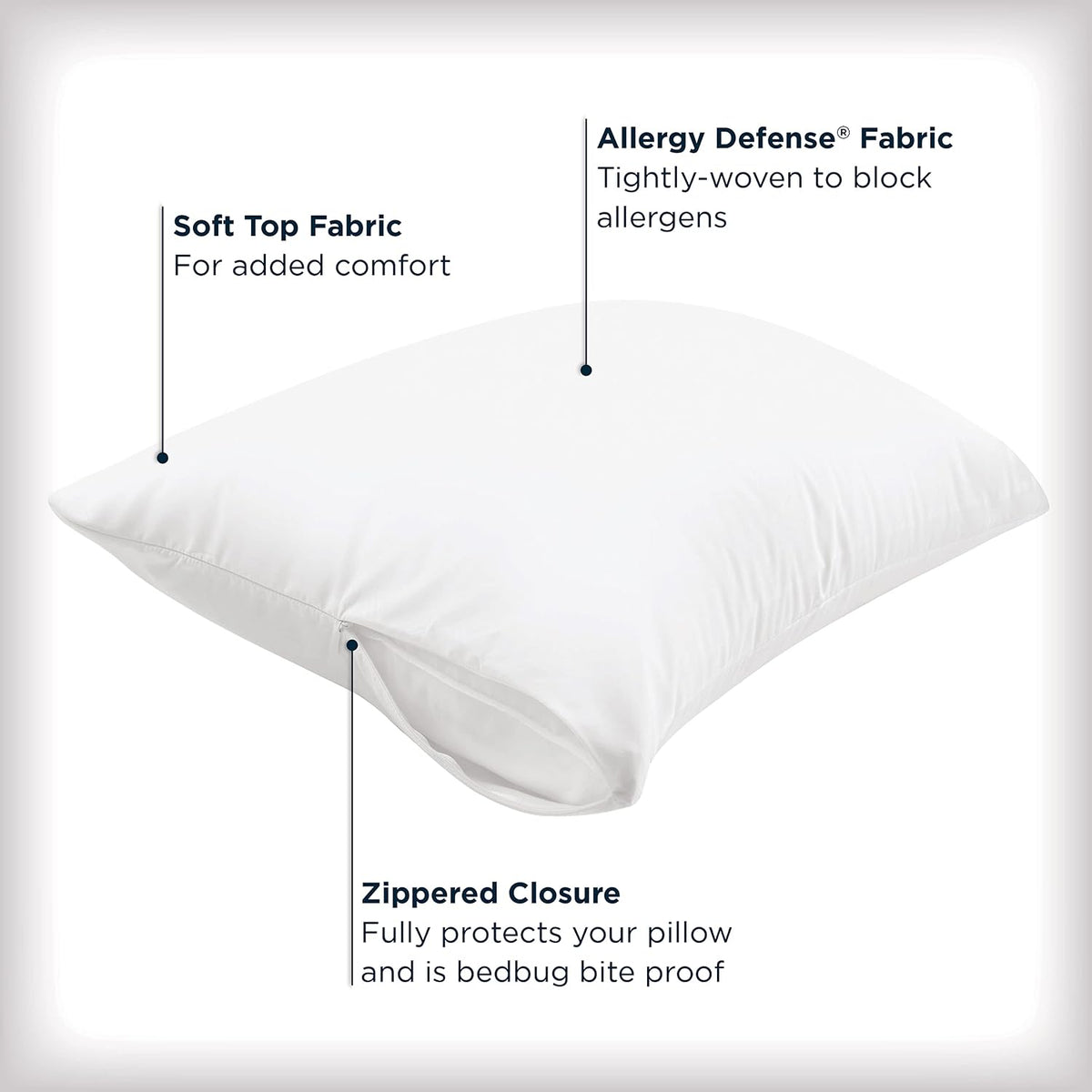 AllerEase Allergy Pillow Protectors, Standard/Queen, Pack of 2 - view 4