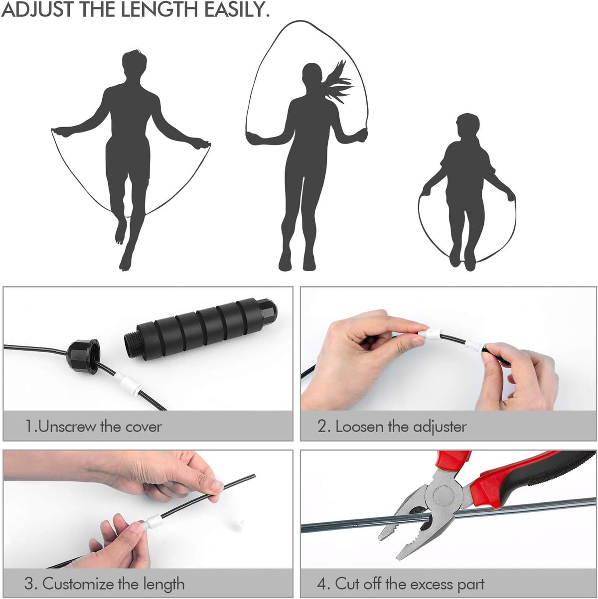 Loocio Tangle-Free Speed Jump Rope with Ball Bearings, Adjustable - view 4