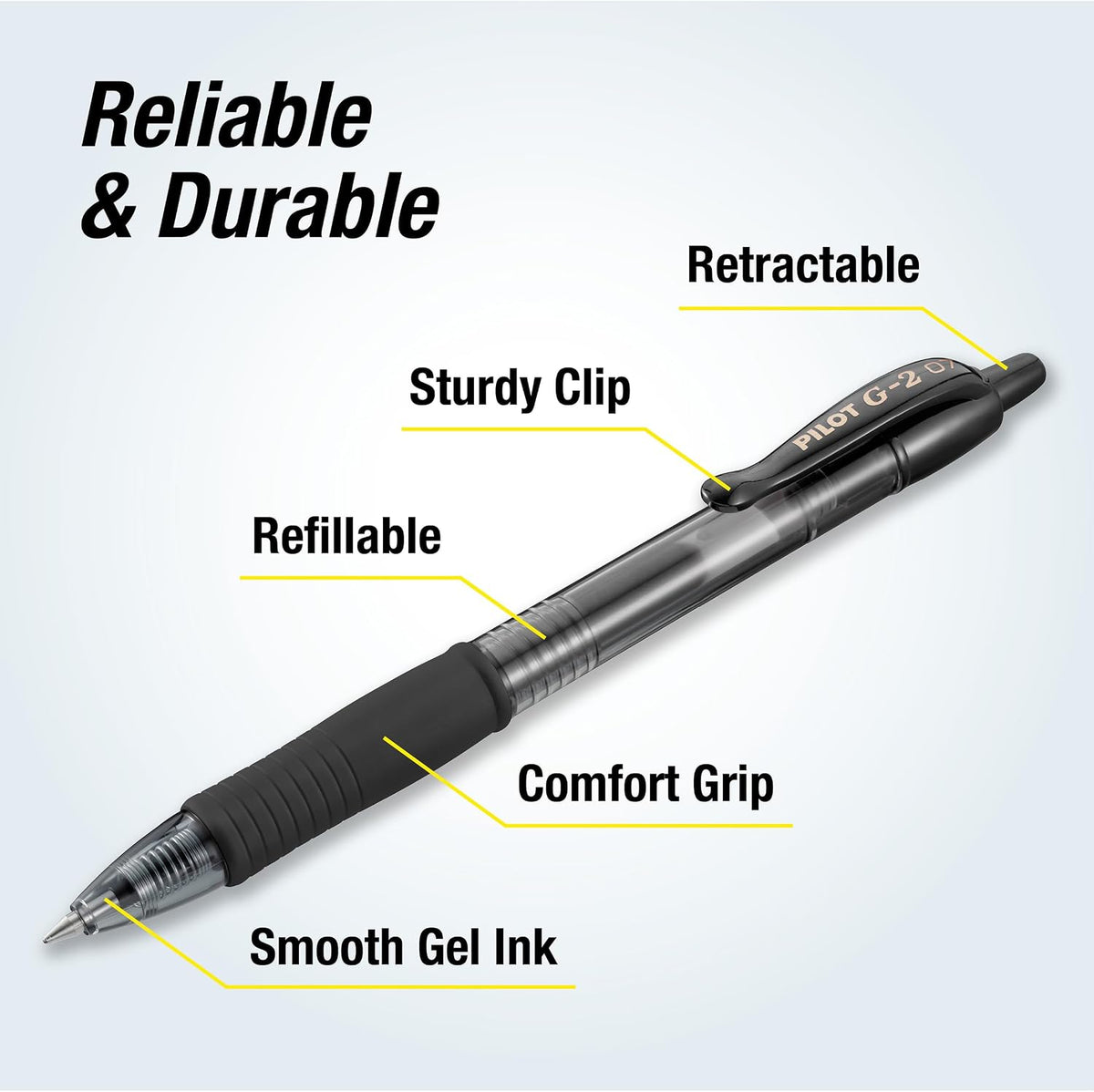 Pilot G2 Premium Gel Pens, Fine Point 0.7 mm, Black Ink, Pack of 12 - view 4