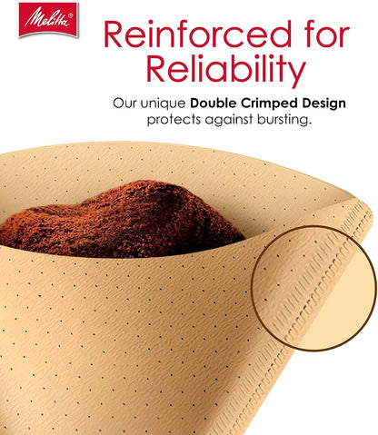 Melitta #2 Unbleached Cone Coffee Filters, Natural Brown, 100 Count - view 6