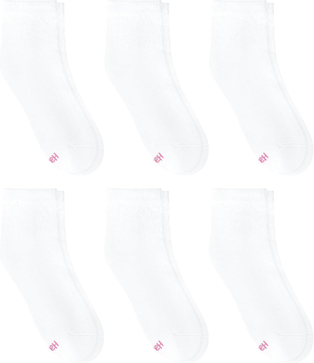 Hanes Ultimate Women's Ankle Athletic Socks, White, 6 Pairs, US Size 5-9 - view 4