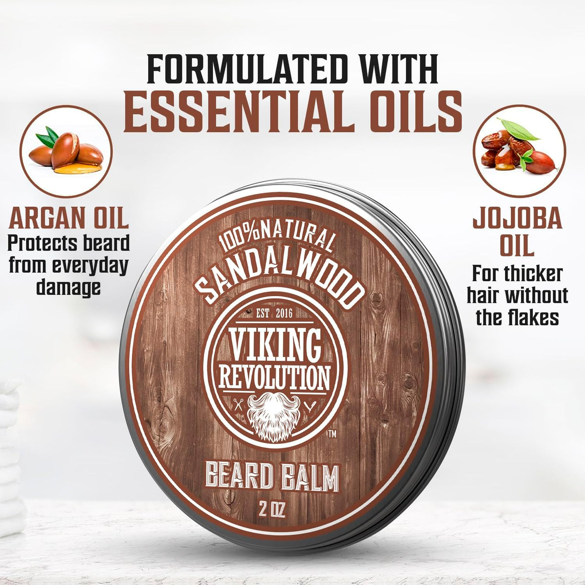 Viking Revolution Beard Balm, Sandalwood, 2 oz (56 g) - view 3