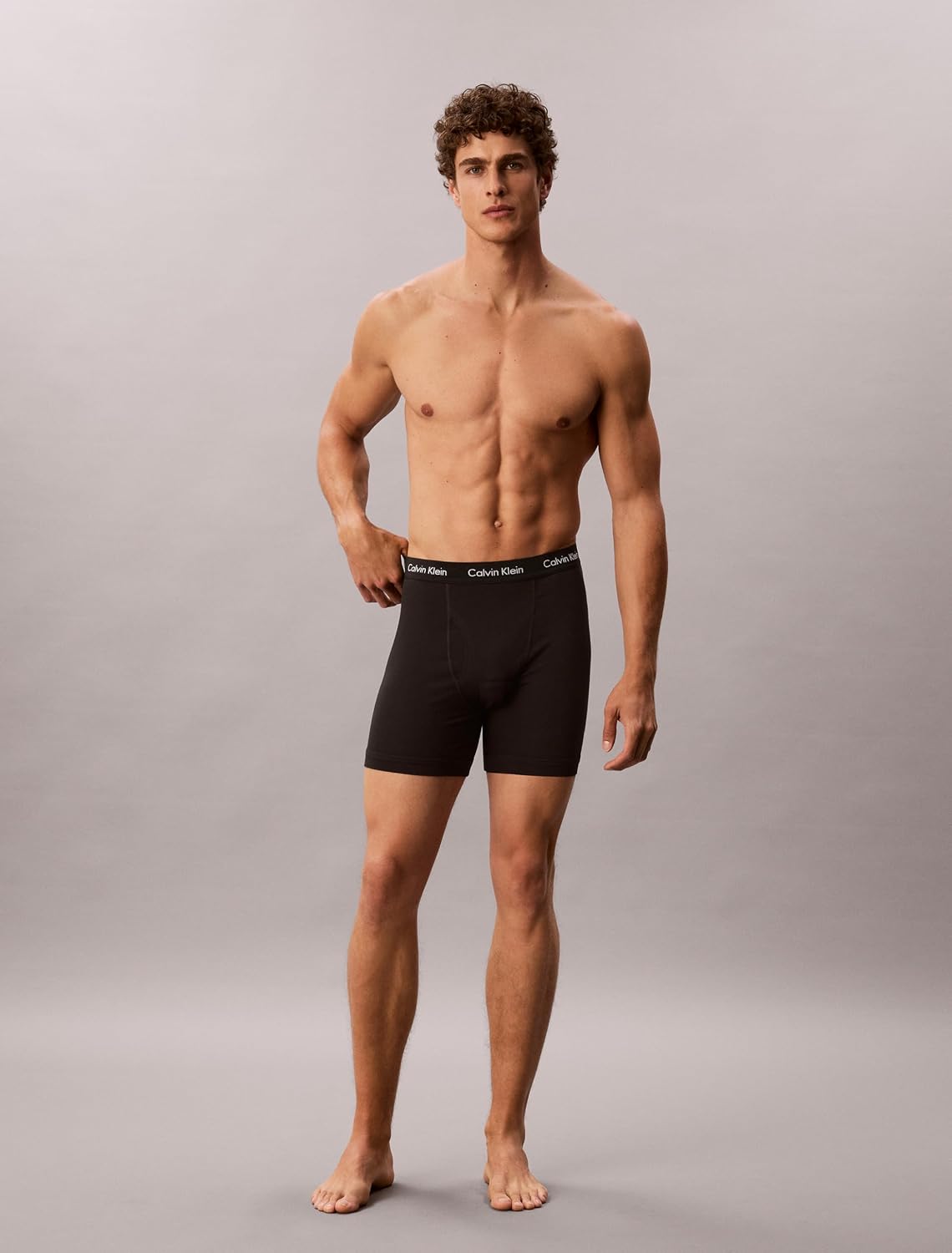 Calvin Klein Men's Cotton Stretch Boxer Briefs, Black, Medium - 3 Pack — alternate product view
