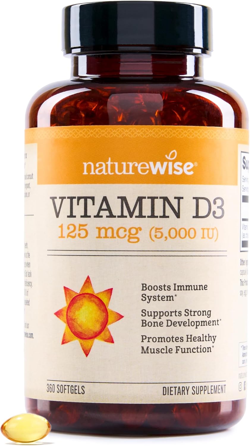 NatureWise Vitamin D3 5000 IU, 360 Mini Softgels