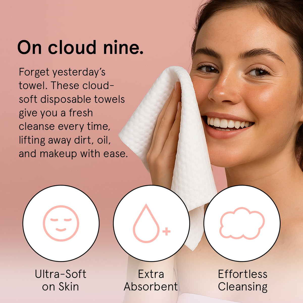 grace & stella Disposable Face Towels XL, 60 Count - view 2
