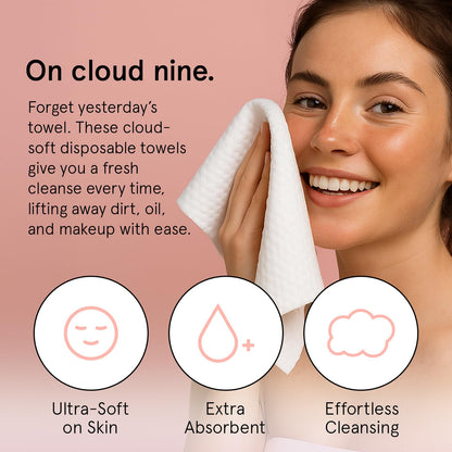 grace & stella Disposable Face Towels XL, 60 Count - view 2