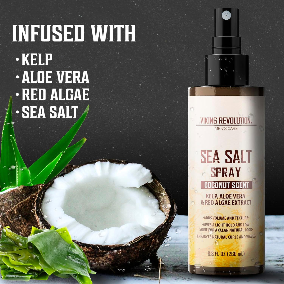 Viking Revolution Sea Salt Spray for Men Coconut Scent 8.8 fl oz - view 5