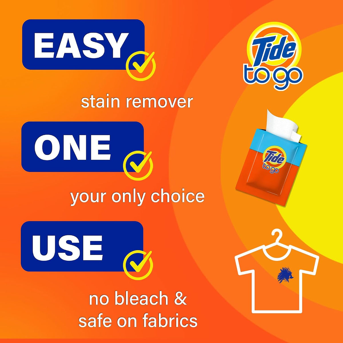 Tide To Go Instant Stain Remover Wipes, 10 Count, Pack of 2 - view 4