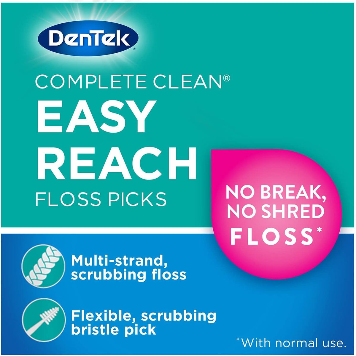 DenTek Complete Clean Easy Reach Floss Picks Mint, 75 Count, Pack of 3 - view 5