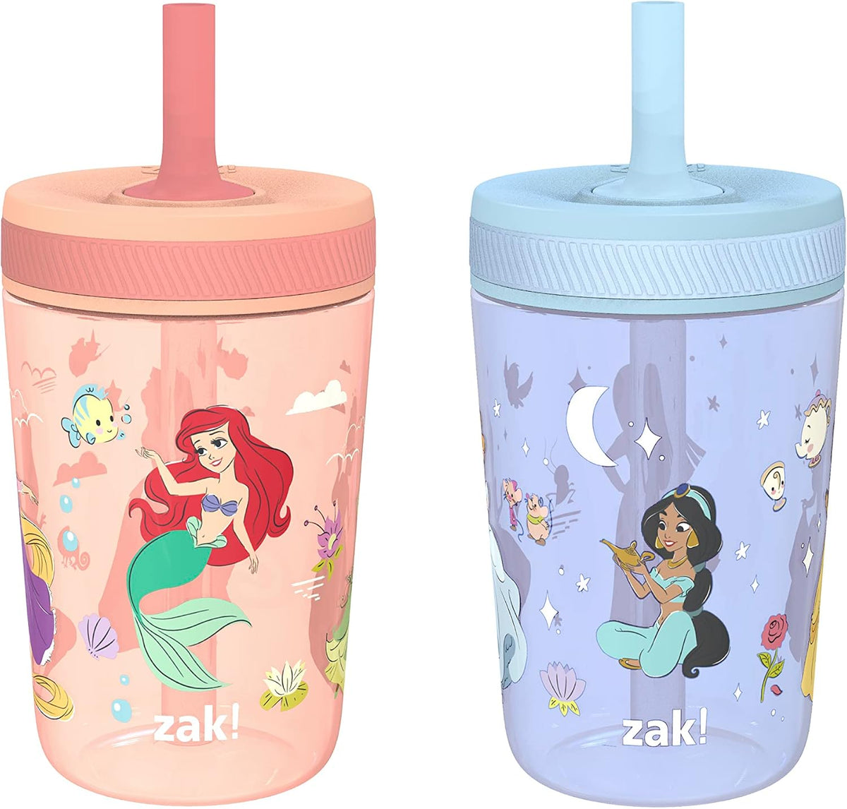 Zak Designs Disney Princess Kelso Toddler Cups, 450 ml (15 oz), Pack of 2 — product view