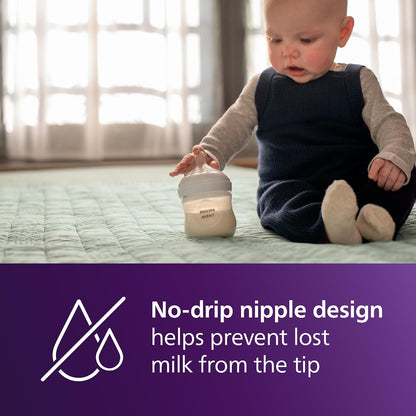 Philips Avent Natural Baby Bottles, Slow Flow, 4 oz (120 ml), Pack of 2 - view 6
