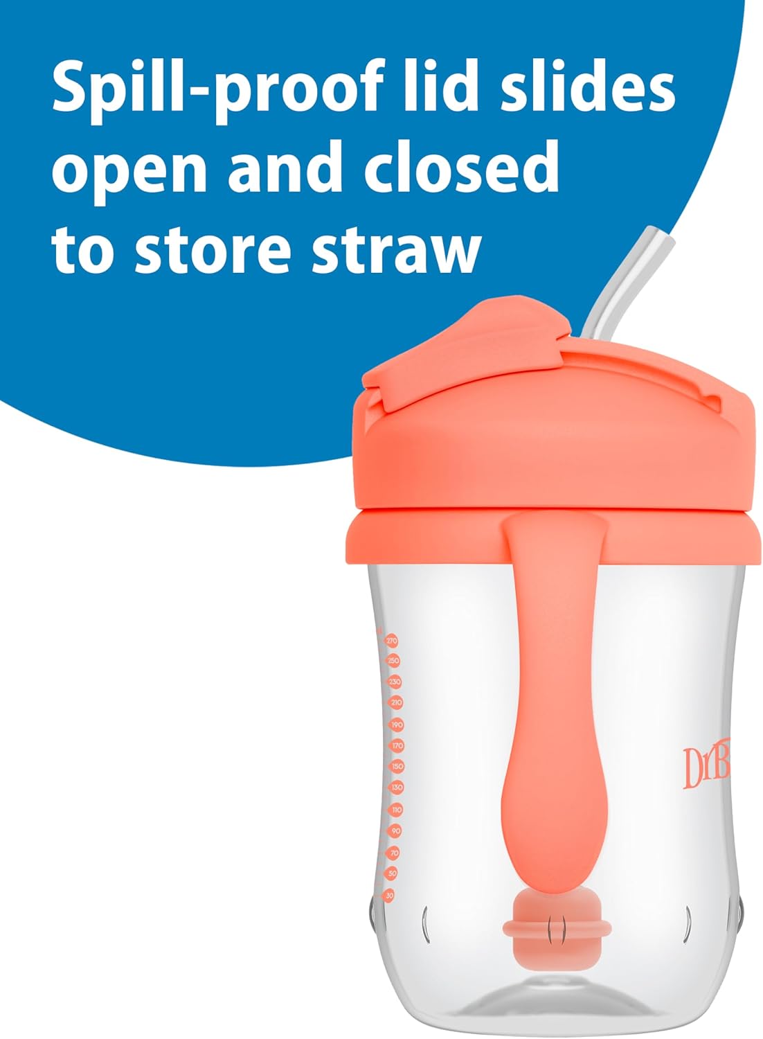 Dr. Brown's Baby's First Straw Cup - Coral, 9 oz (270 ml), 6 Months+ - view 4