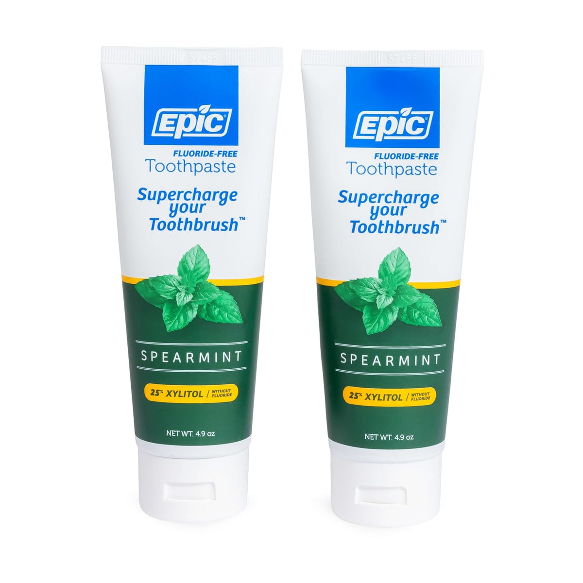 Epic Dental Fluoride-Free Xylitol Toothpaste, Spearmint, 4.9 oz, Pack of 2 — product view