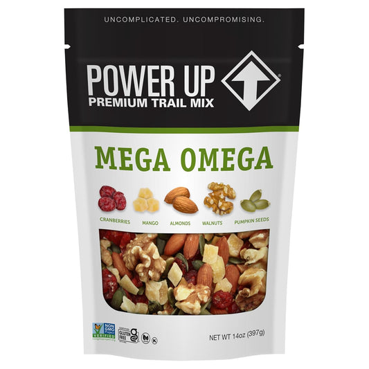 Power Up Mega Omega Trail Mix, Nuts, Fruit and Seeds, 14 oz Bag