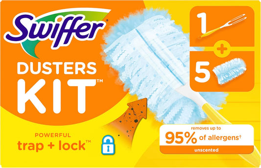 Swiffer Dusters Starter Kit, 1 Handle and 5 Dusters
