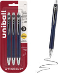 Uni-Ball Jetstream Retractable Ballpoint Pens - Black, 0.7 mm, 3 Count
