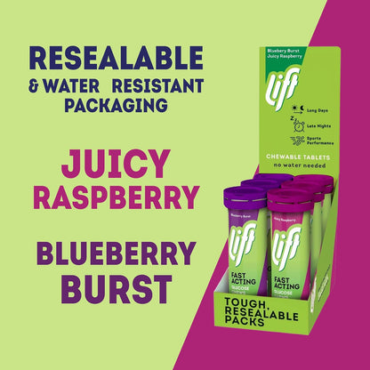 Lift Fast Acting Glucose Tablets, Mixed Berry, 6 Tubs of 10 - view 5