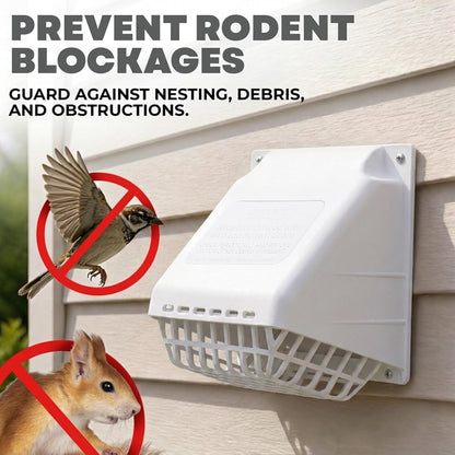 Deflecto 4-Inch Wide Mouth Dryer Vent Hood with Removable Bird Guard, White - view 4