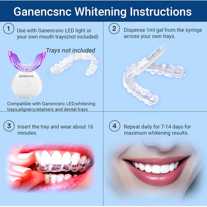 Ganencsnc Teeth Whitening Gel Refill Syringes 35% Carbamide Peroxide 10 x 3ml