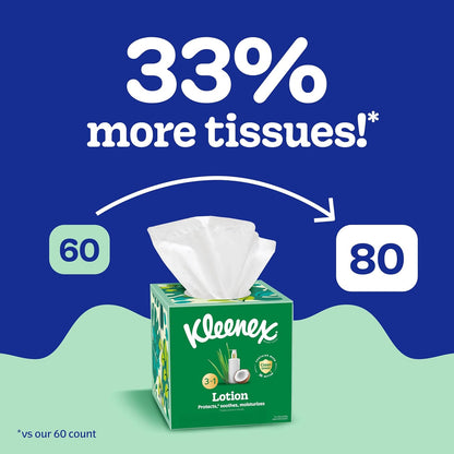 Kleenex Lotion Facial Tissues with Coconut Oil and Aloe, 8 Cube Boxes of 80 - view 3
