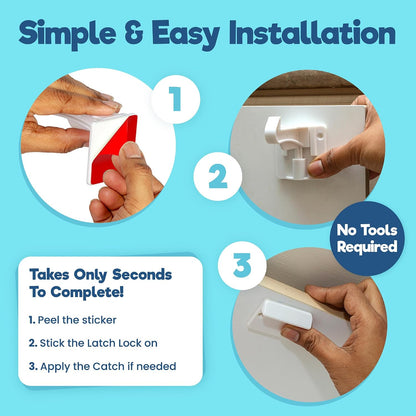 Benny Bradley's Invisible Baby Proofing Cabinet Latches, 10-Pack - view 6
