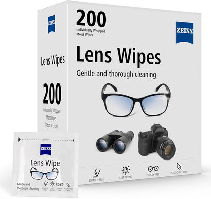 ZEISS Individually Wrapped Lens Wipes 200 Count