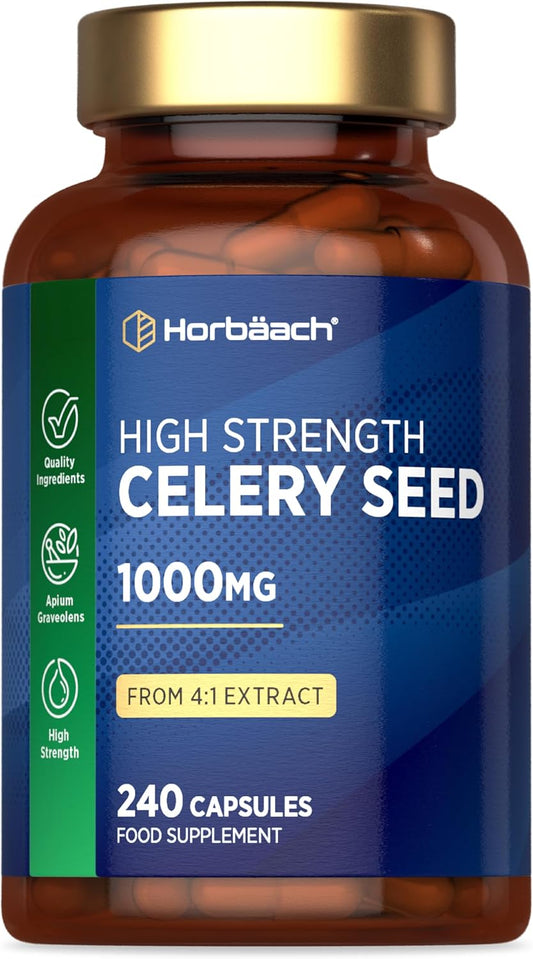 Horbaach Celery Seed Extract Capsules 1000 mg 4:1 Extract